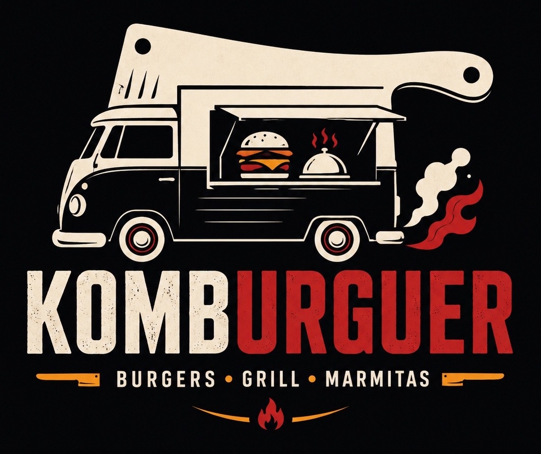 Logo Komburguer - Burgers, Grill e Marmitas